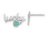 Sterling Silver Lucky Clover Post Charm Post Earrings